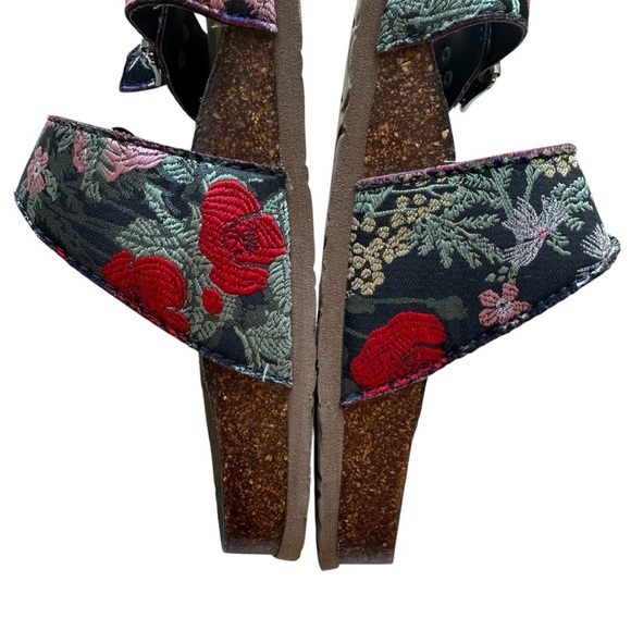 Madden Girl Black with Multicolor Embroidered Print Women's Padded Sandals - Picture 4 of 9